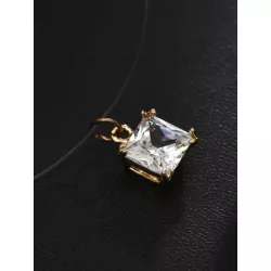 1 pieza transparente Cuerda de pescar blanco con diamante de imitación Collar con colgante