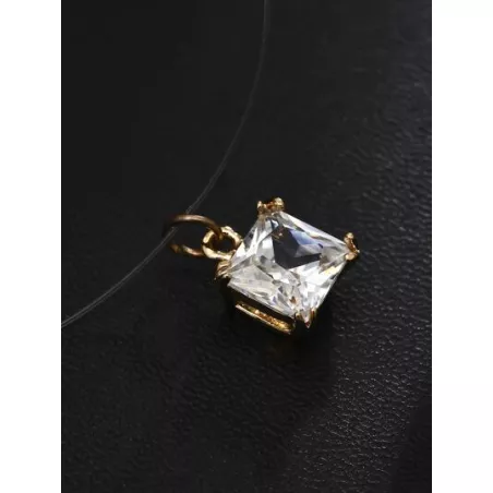 1 pieza transparente Cuerda de pescar blanco con diamante de imitación Collar con colgante