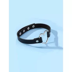 1 pieza Collar gargantilla cuero PU en forma de corazón