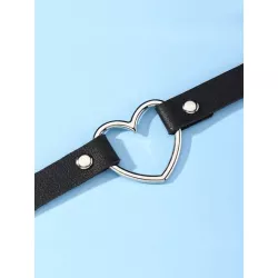 1 pieza Collar gargantilla cuero PU en forma de corazón