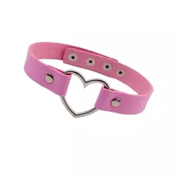 1 pieza Collar gargantilla cuero PU en forma de corazón