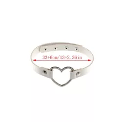 1 pieza Collar gargantilla cuero PU en forma de corazón