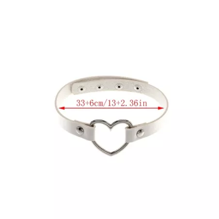 1 pieza Collar gargantilla cuero PU en forma de corazón