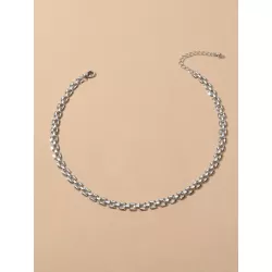 1 gargantilla de cadena de aleación de Zinc a la moda para mujer para regalo de decoración