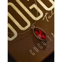 1 pieza transparente Cuerda de pescar cristal rojo Collar con colgante