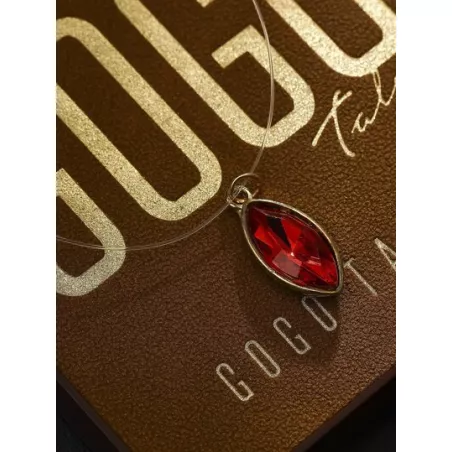 1 pieza transparente Cuerda de pescar cristal rojo Collar con colgante