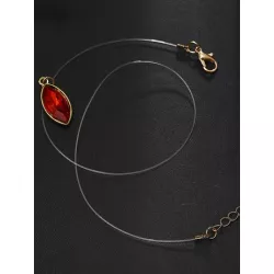 1 pieza transparente Cuerda de pescar cristal rojo Collar con colgante