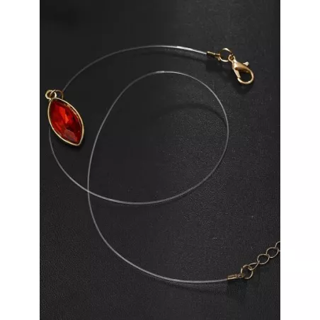 1 pieza transparente Cuerda de pescar cristal rojo Collar con colgante