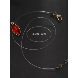 1 pieza transparente Cuerda de pescar cristal rojo Collar con colgante