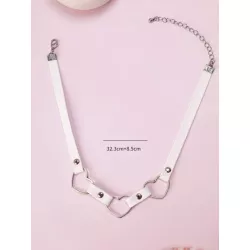 1 pieza Collar con letra & zirconia cúbica colgante de corazón