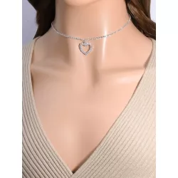 Collar con diamante de imitación & con adorno de corazón