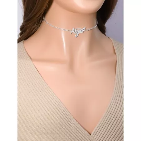 Collar con diamante de imitación & con adorno de corazón