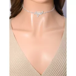 Collar con diamante de imitación & con adorno de corazón