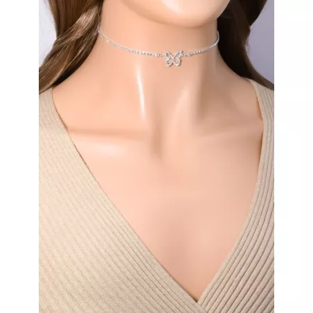 Collar con diamante de imitación & con adorno de corazón