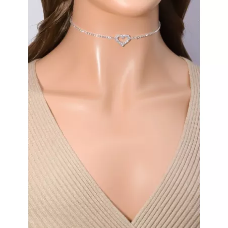 Collar con diamante de imitación & con adorno de corazón