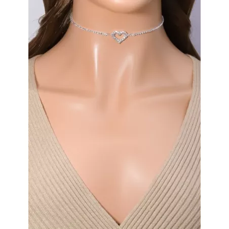 Collar con diamante de imitación & con adorno de corazón