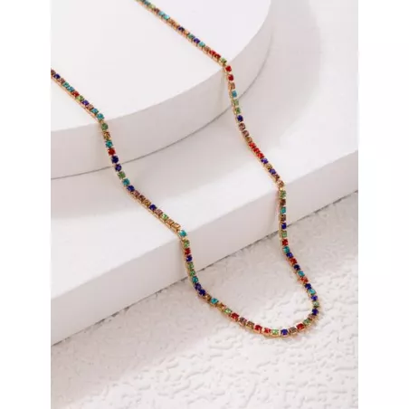 Collar de color al azar con diseño de diamante de imitación