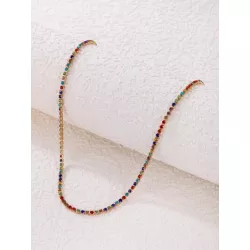 Collar de color al azar con diseño de diamante de imitación