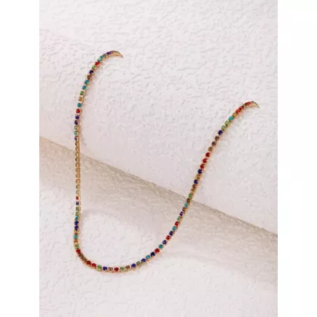 Collar de color al azar con diseño de diamante de imitación