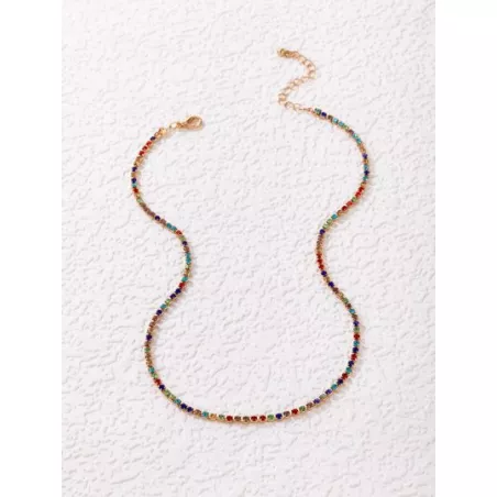 Collar de color al azar con diseño de diamante de imitación