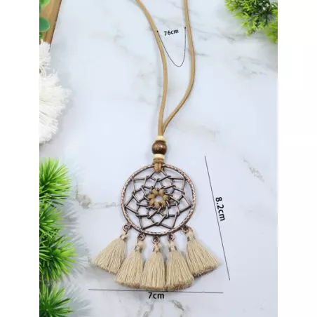 Collar redondo & con diseño de fleco