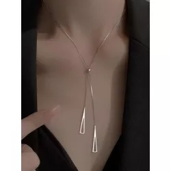 Collar con colgante geométrico con abertura triángulo con guay estilo para gama alta clavícula con cadena con personalizado