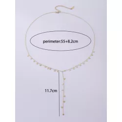 1 pieza versátil pentagrama & con diseño de fleco Collar largo para mujeres , Jersey con cadena & regalo de cumpleaños