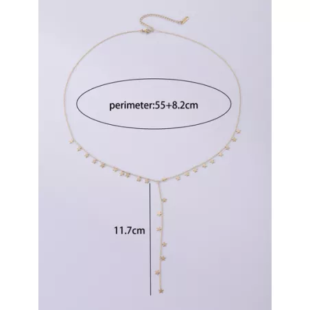 1 pieza versátil pentagrama & con diseño de fleco Collar largo para mujeres , Jersey con cadena & regalo de cumpleaños