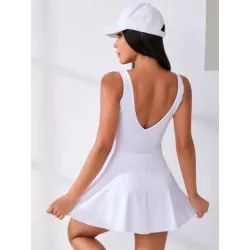 Vestido tank unicolor de espalda abierta