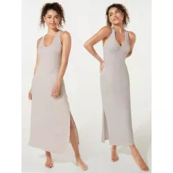 Vestido maxi de canalé de modal diosa ropa deportiva