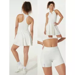 Mini vestido activo de golf SoftFlux Ready to Racerback con cremallera