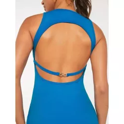 Neu Vestido deportivo unicolor de espalda abierta