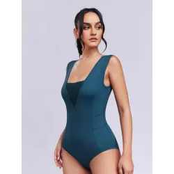 Neu Body unicolor de malla en contraste deportivo