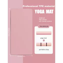 Alfombra antideslizante TPE Yoga , de aptitud física , danza en rosado