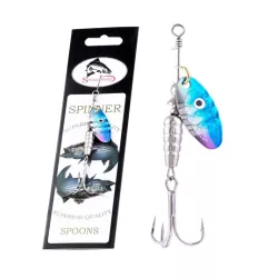 1 pieza de metal duro Cuchara con falso pluma con triplicar Gancho para mar pesca