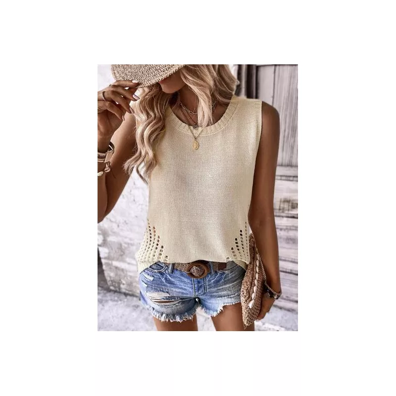 Chaleco de suéter de punto de malla