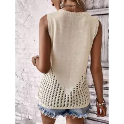 Chaleco de suéter de punto de malla