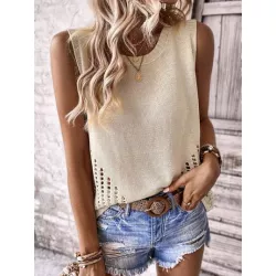 Chaleco de suéter de punto de malla