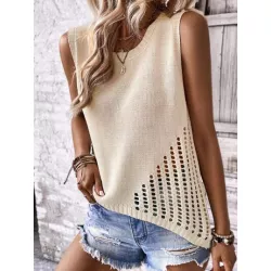 Chaleco de suéter de punto de malla