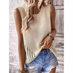 Chaleco de suéter de punto de malla