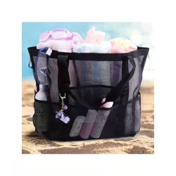 1 pieza de malla playa Bolso tote con de gran capacidad para nadar Accesorios , Juguete almacenamiento con ducha