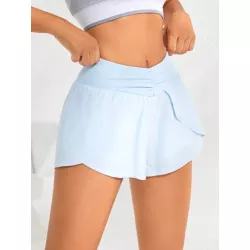 Shorts deportivos de cintura con fruncido