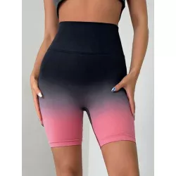 Shorts biker de ombré de cintura ancha