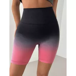 Shorts biker de ombré de cintura ancha