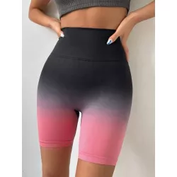 Shorts biker de ombré de cintura ancha