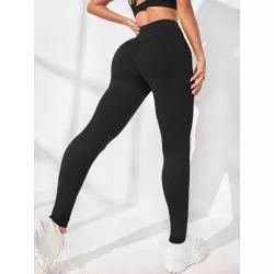 Leggings deportivos con bolsillo de móvil lateral control de barriga