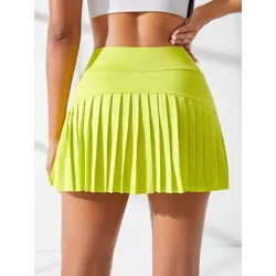 Skort deportivo unicolor bajo fruncido