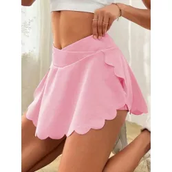 Skort deportivo de cintura ancha con bolsillo para teléfono