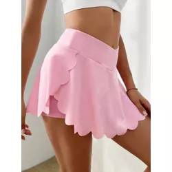 Skort deportivo de cintura ancha con bolsillo para teléfono