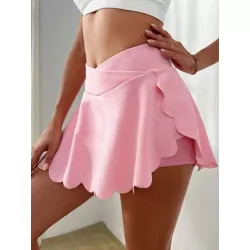 Skort deportivo de cintura ancha con bolsillo para teléfono